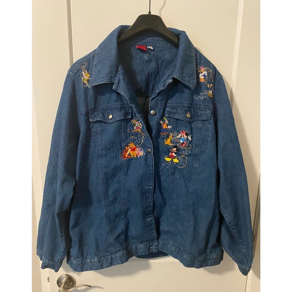 Disney Jackets & Coats Rare Embroidered Disney Characters Denim